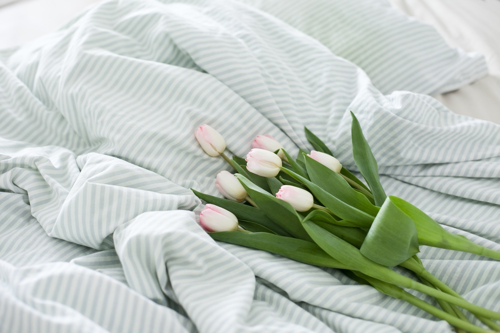 Jak prać pościel w niebieskie paski